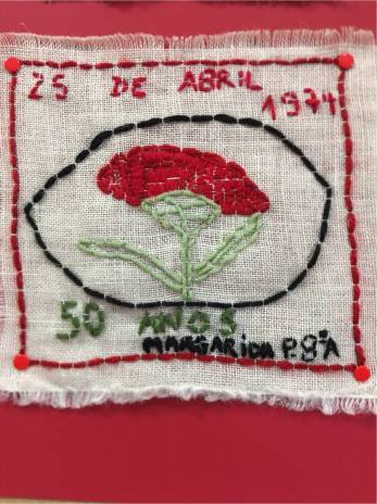 Departamento de Educação Especial / Trabalho realizado por uma aluna do 8.ºA, com apoio da respetiva DEE, alusivo à comemoração dos 50 anos do 25 de Abril